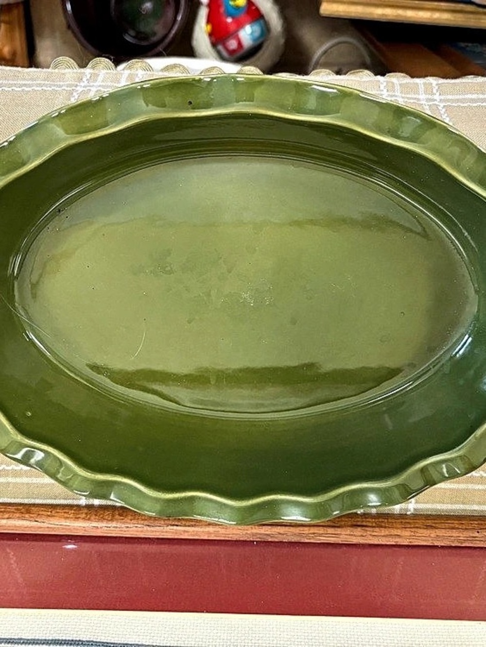 Emile Henry Oval Baking Dish Green Ceramic